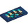 LEGO Dark Blue Tile 2 x 4 with Turquoise and tan pixels (87079 / 102159)