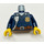 LEGO Tummansininen Vartalo Poliisi Uniform jossa Gold Merkki Hopea Radio (973 / 76382)