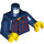 LEGO Donkerblauw Torso met Rood plaid, collared shirt (973 / 76382)