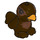 LEGO Dark Brown Bird with Feet Seperate with Orange Beak (25506)