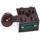 LEGO Dark Brown Brick 2 x 2 with Ball Joint and Axlehole with Dark Green Hatch Sticker with Holes in Ball (57909)
