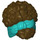 LEGO Dark Brown Coiled Hair with Turquoise Bow (79984)