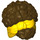 LEGO Dunkelbraun Coiled Haar mit Gelb Bow (79984)
