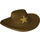 LEGO Marron foncé Cow-boy Chapeau avec Large Brim avec Sheriff star Badge (13565 / 19334)