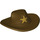 LEGO Mørkebrun Cowboy Hat med Bred Brim med Sheriff Stjerne Badge (13565 / 19334)