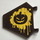 LEGO Dark Brown Flag 5 x 6 Hexagonal with Evil Pumpkin effect on Yellow Splatter Sticker with Thin Clips (51000)