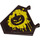LEGO Dark Brown Flag 5 x 6 Hexagonal with Evil Pumpkin effect on Yellow Splatter Sticker with Thin Clips (51000)