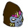 LEGO Dunkelbraun Gorilla Maske mit Grau Gesicht und Blumen (13361 / 14043)