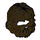 LEGO Marron foncé Cheveux avec Beard et Mouth Trou (86396 / 87999)