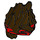 LEGO Dunkelbraun Haar mit Lange Spikes mit rot Bandana (69560)