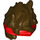 LEGO Dunkelbraun Haar mit Lange Spikes mit rot Bandana (69560)