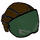 LEGO Donkerbruin Haar met Kort Paardenstaart en Dark Green Eye Cover (29581)