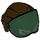 LEGO Dark Brown Hair with Short Ponytail and Dark Green Eye Mask (29581)