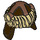 LEGO Dark Brown Hun Warrior Helmet with Tan Fur and Copper Bands (17353 / 18142)