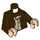 LEGO Dark Brown Indiana Jones Torso with Jacket over Rumpled Tan Shirt (973 / 76382)