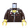 LEGO Dark Brown Jake Raines Minifig Torso with Aviator Jacket &amp; &#039;SMH&#039; (76382 / 88585)
