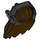 LEGO Dunkelbraun Lange Wellig Haar mit Headset mit Dark Pink (47028)