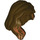 LEGO Dark Brown Mid-Length Hair with Side Parting with Flesh Streaks (85974)