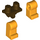 LEGO Donkerbruin Minifigure Heupen met Bright Light Oranje Poten (73200 / 88584)