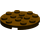 LEGO Dark Brown Plate 4 x 4 Round with Hole and Snapstud (60474)
