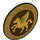 LEGO Dunkelbraun Schild mit Gebogen Gesicht mit Gold Pegasus Pferd (18316 / 75902)