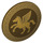 LEGO Dunkelbraun Schild mit Gebogen Gesicht mit Gold Pegasus Pferd (18316 / 75902)