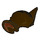 LEGO Dark Brown Short Hair with Bat Ears with Medium Dark Flesh Inner Ears (10301 / 10377)