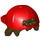 LEGO Donkerbruin Kort Warrig haar en Rood Pet (66722)