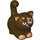 LEGO Dark Brown Stretching Cat with Tan Patches (103322)