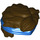 LEGO Dunkelbraun Tousled Haar mit Blau Bandana (69558)