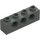 레고 짙은 회색 벽돌 1 x 4 ~와 함께 구멍 (3701)