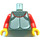 LEGO Dark Gray Castle Torso with Silver Breastplate and Chainmail with Red Arms and Yellow Hands (973)