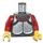 LEGO Dunkelgrau Schloss Torso mit Silber Breastplate und Chainmail mit Rot Arme und Gelb Hände (973 / 73403)