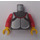 LEGO Mørkegrå Slot Torso med Sølv Breastplate og Chainmail med Rød Arme og Gul Hænder (973 / 73403)