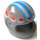 LEGO Donkergrijs Crash Helm met Blauw en Wit Strepen en Rood en Wit Dots Patroon (2446 / 45293)