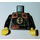LEGO Dark Gray Dragon Fortress Guard Torso with Black Arms and Yellow Hands (973)