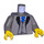 LEGO Gris foncé Lucius Malfoy Torse avec Striped Suit et Argent Vest avec Bleu Tie avec Dark grise Bras et Jaune Mains (973)