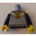 LEGO Dark Gray Minifig Torso with Scale Mail and Red Diamond (973)