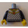 LEGO Donkergrijs Minifiguur Torso met Scale Mail en Rood Diamant (973 / 73403)