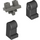 LEGO Dunkelgrau Minifigure Hüften mit Schwarz Beine (73200 / 88584)