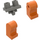 LEGO Dark Gray Minifigure Hips with Orange Legs (3815 / 73200)