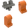 LEGO Dunkelgrau Minifigure Hüften mit Orange Beine (3815 / 73200)