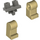 LEGO Donkergrijs Minifigure Heupen met Tan Poten (3815 / 73200)