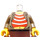 LEGO Dark Gray Mr Cunningham Torso with Red and Silver Stripes with Dark Gray Arms and Yellow Hands (973)