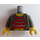 LEGO Dark Gray Mr Cunningham Torso with Red and Silver Stripes with Dark Gray Arms and Yellow Hands (973 / 73403)