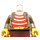 LEGO Dark Gray Mr Cunningham Torso with Red and Silver Stripes with Dark Gray Arms and Yellow Hands (973 / 73403)