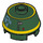 LEGO Dark Green Brick 2 x 2 Round with Sloped Sides with R1 Droid Head (18093 / 98100)