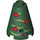 LEGO Dark Green Cone 2 x 2 x 2 with Christmas Astromech Tree Decoration (Open Stud) (3942 / 17232)