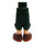 LEGO Dark Green Minidoll Hip with Cropped Trousers with Brown and Dark Orange Shoes (Thick Hinge) (18353)