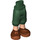 LEGO Dark Green Minidoll Hip with Cropped Trousers with Brown and Dark Orange Shoes (Thick Hinge) (18353)